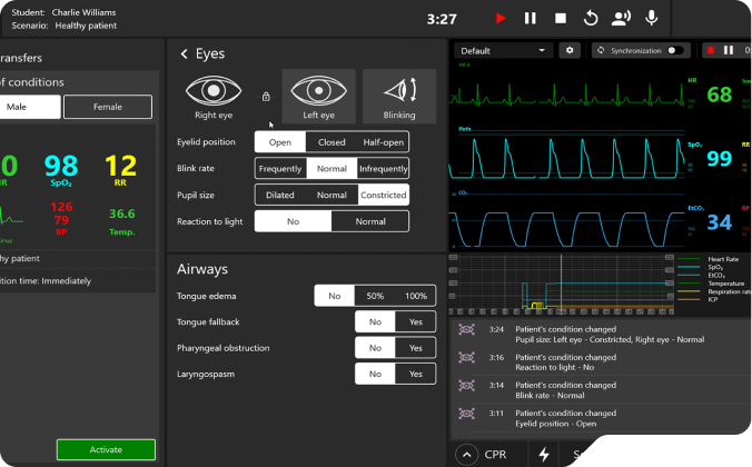 Mia simulator software interface
